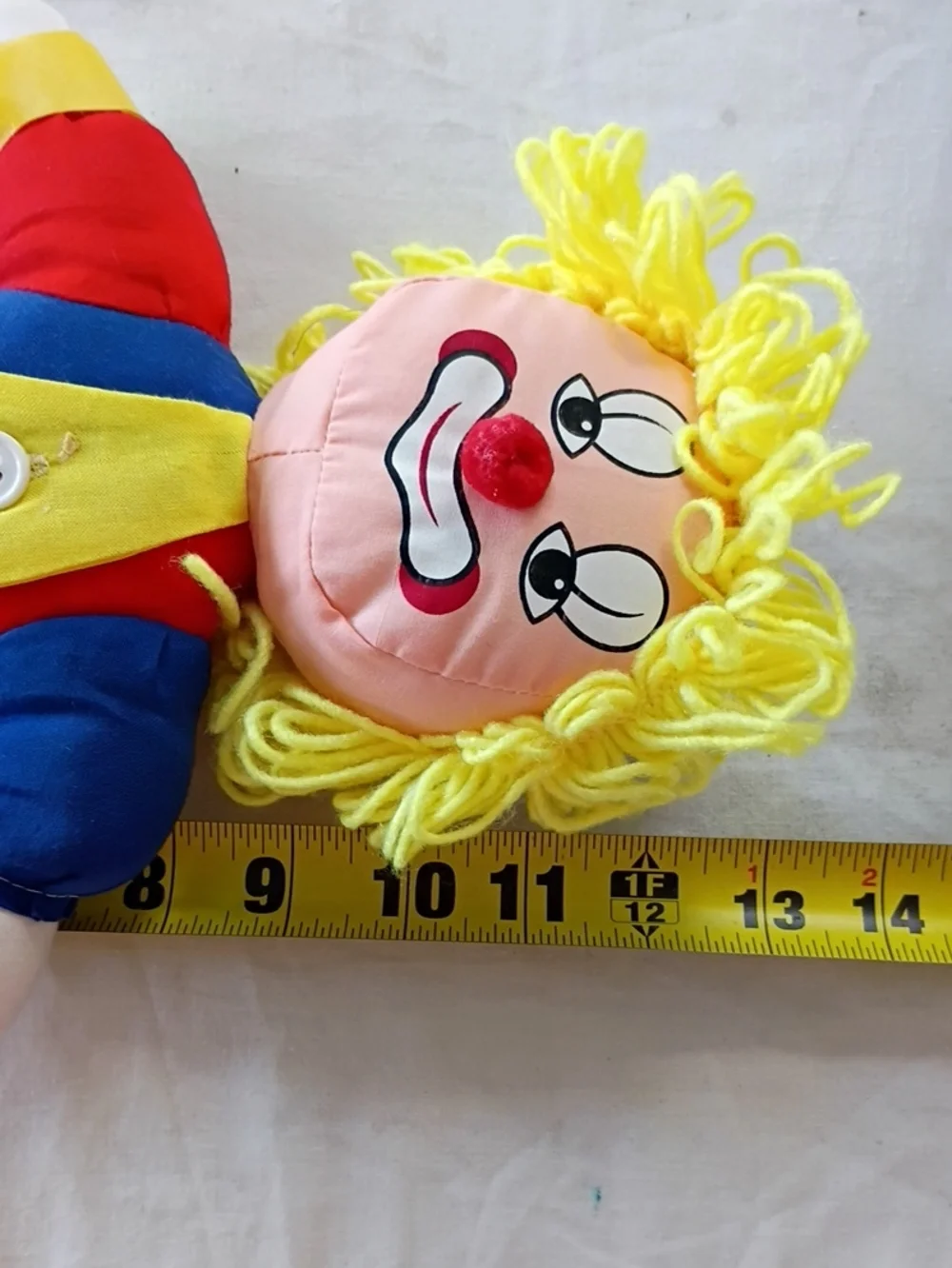EUC Vintage JSNY Learn To Dress Stuffed Doll Clown #6159 13” high doll plush